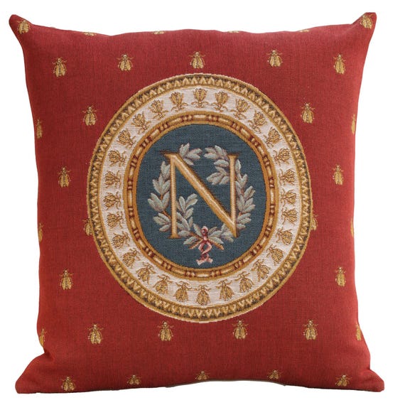 Napoleon French Tapestry Cushion Cover: Royal Bee Design (18x18 inch)