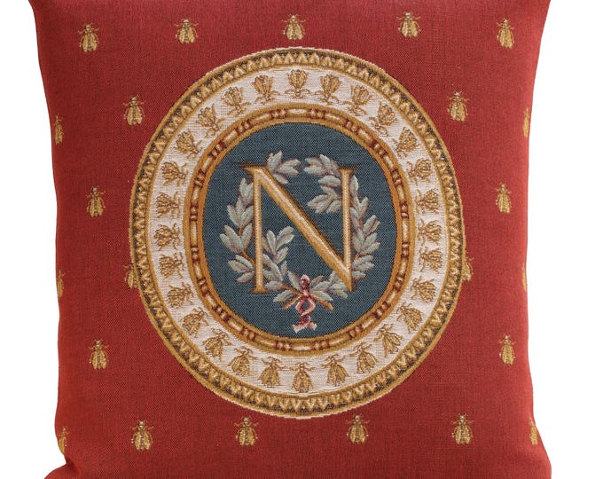 Napoleon French Tapestry Cushion Cover: Royal Bee Design (18x18 inch)