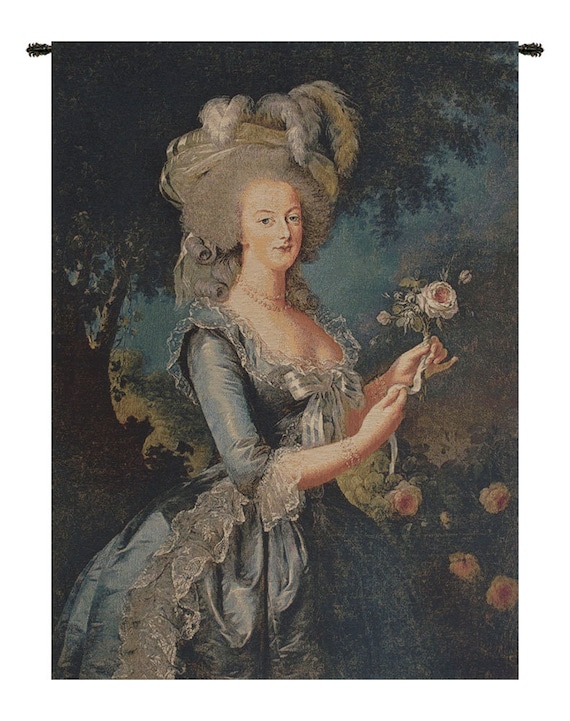Marie Antoinette Portrait: Elegant European Wall Tapestry - Decorative Woven Art Hanging for Home Decor