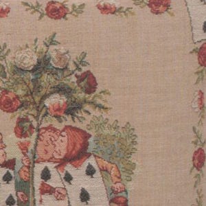 Alice in Wonderland Tapestry Cushion Cover: Woven Cotton Throw Pillow (19x19 inch) image 6
