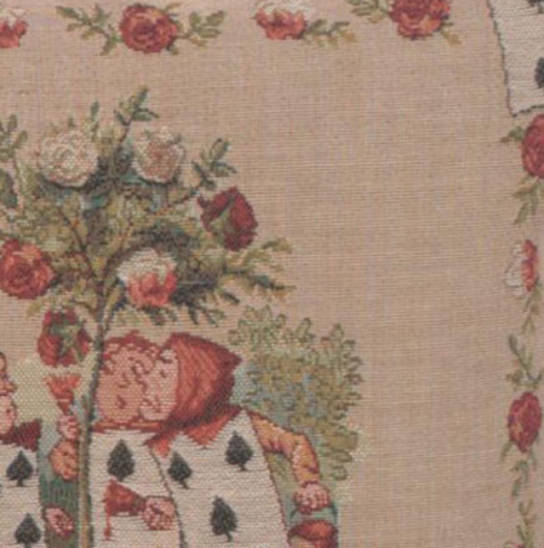 Alice in Wonderland Tapestry Cushion Cover: Woven Cotton Throw Pillow (19x19 inch) image 6