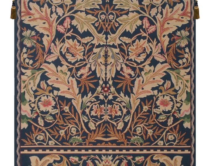 William Morris Acanthus Tapestry: European Floral Woven Wall Hanging