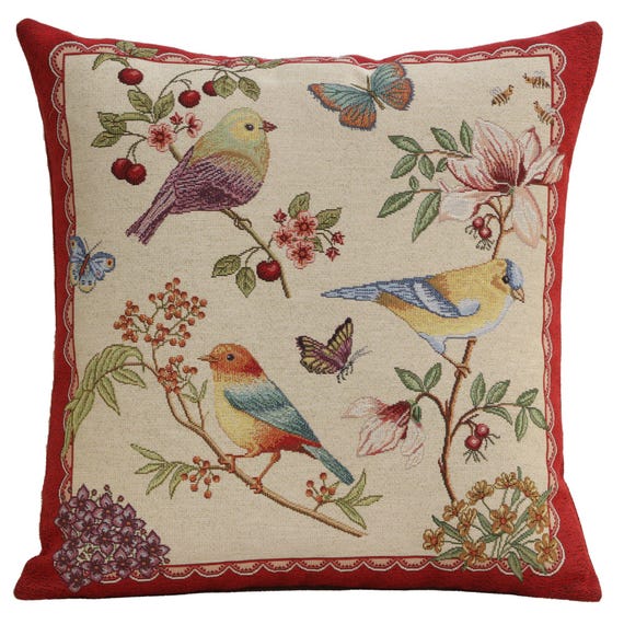 Birds Branches Tapestry Cushion Cover 18x18 inch – Nature Inspired Pillow Cover – Decorative Throw Pillows Case for Home Decor