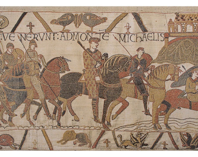 Bayeux Tapestry Wall Hanging: Mont St Michael, Medieval Horse Art