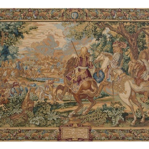 Re Sole European Wall Tapestry - Knight on Horse Wall Decor Art - Woven Italian Wall Tapestry - Forest Decorative Wall Hanging