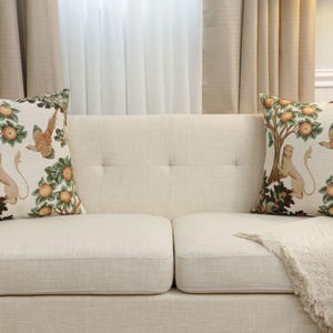 Lion Pheasant Tapestry Throw Pillow Cushion Cover: French Jacquard Woven Medieval (19x19 Inch) image 8