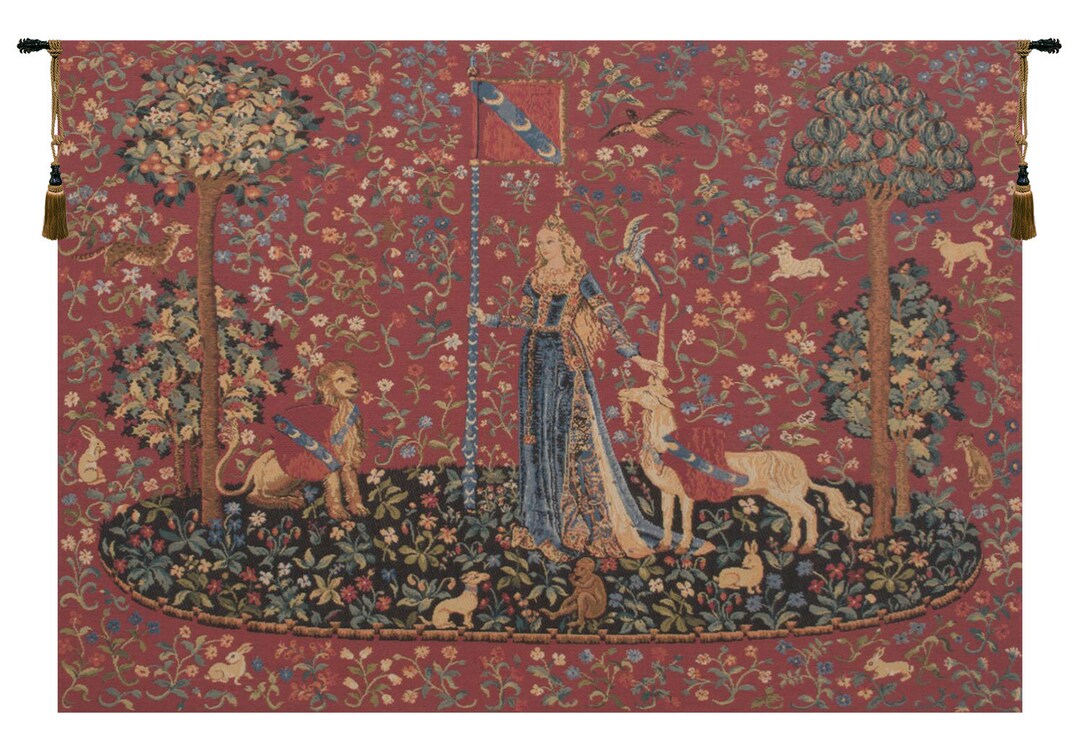 Lady Unicorn Touch Tapestry Medieval Belgian Woven Wall Hanging Cluny ...
