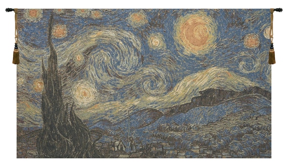 Vincent van Gogh's Starry Night II European Woven Wall Tapestry - Artistic Home Decor Hanging