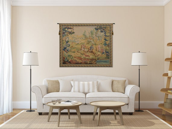 Hunt Belgian Tapestry: Medieval Woven Wall Hanging (48x60 inch)