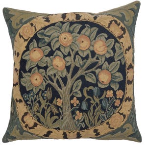 William Morris Orange Tree Tapestry Pillow Cover: Belgian Woven Cotton, 18x18