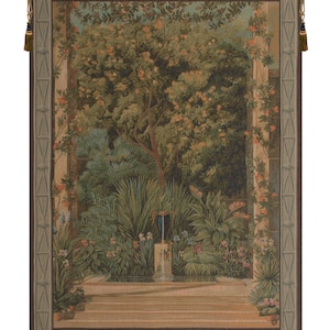 French Jacquard Wall Tapestry: Napoleon Greenhouse Garden Landscape (59x43 inch)