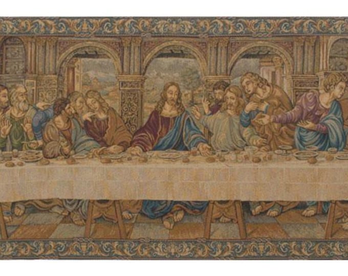 The Last Supper Tapestry Wall Hanging: Leonardo Da Vinci Art (26x62 inch)