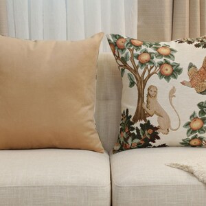 Lion Pheasant Tapestry Throw Pillow Cushion Cover: French Jacquard Woven Medieval (19x19 Inch) image 7