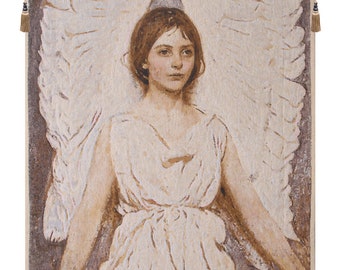 Angels Thayer European Wall Tapestry - Religious Wall Decor Tapestry - Religious Gift Wall Hanging - Woven Jacquard Tapestry Wall Art Décor