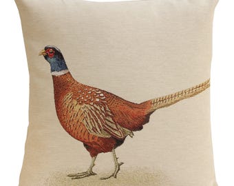 Pheasant Tapestry Cushion Cover - Decorative Bird Pillow Case for Sofa Home Decor