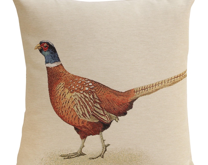 Pheasant Tapestry Cushion Cover - Decorative Bird Pillow Case for Sofa Home Decor