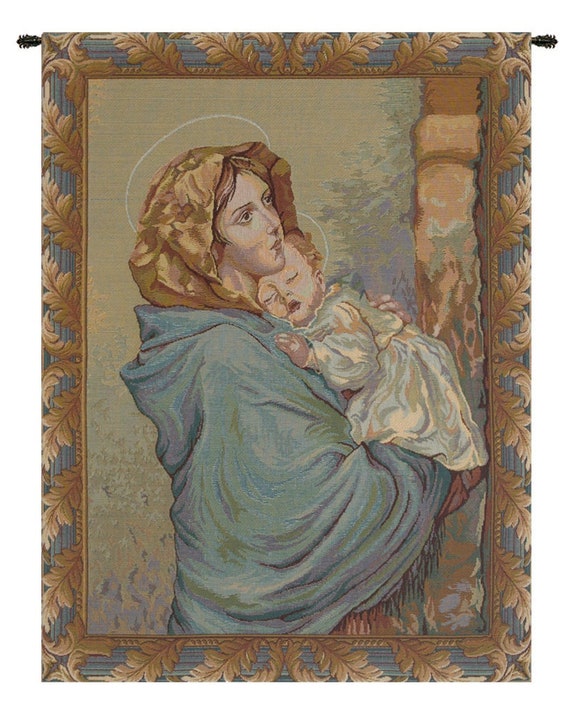 Madonna Ferruzzi Tapestry: Italian Woven Religious Wall Art (24x20 inch)