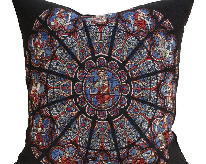 Vitrail Large Belgian Tapestry Cushion Cover Pillow Case European Home Decor Throw Couch Accent