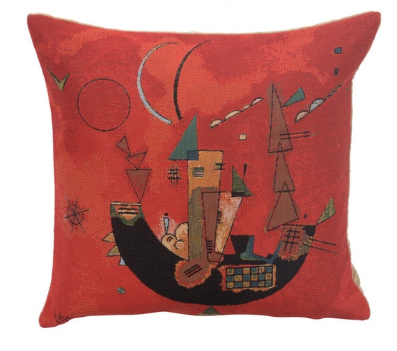 Kandinsky 'Mit und Gegen' Tapestry Cushion Cover - 18x18 Throw Pillow