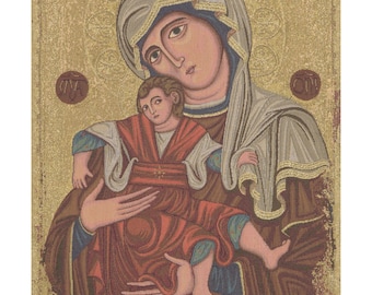 Madonna Delle Vittorie European Wall Tapestry - Mother and Child Love Wall Art - Woven Italian Wall Tapestry - Religious Wall Hanging