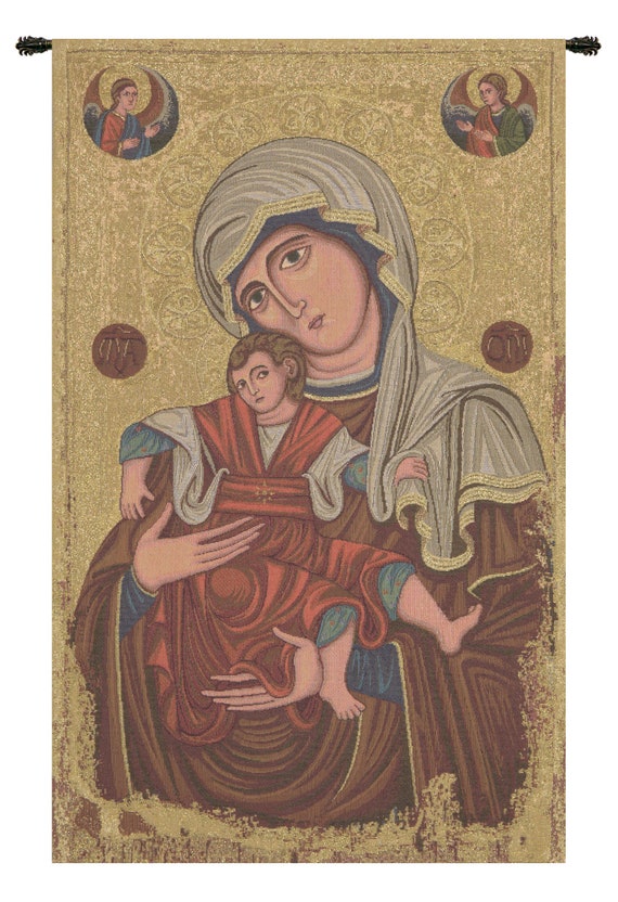 Madonna Delle Vittorie Tapestry: Italian Woven Religious Wall Art