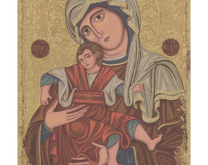 Madonna Delle Vittorie Tapestry: Italian Woven Religious Wall Art