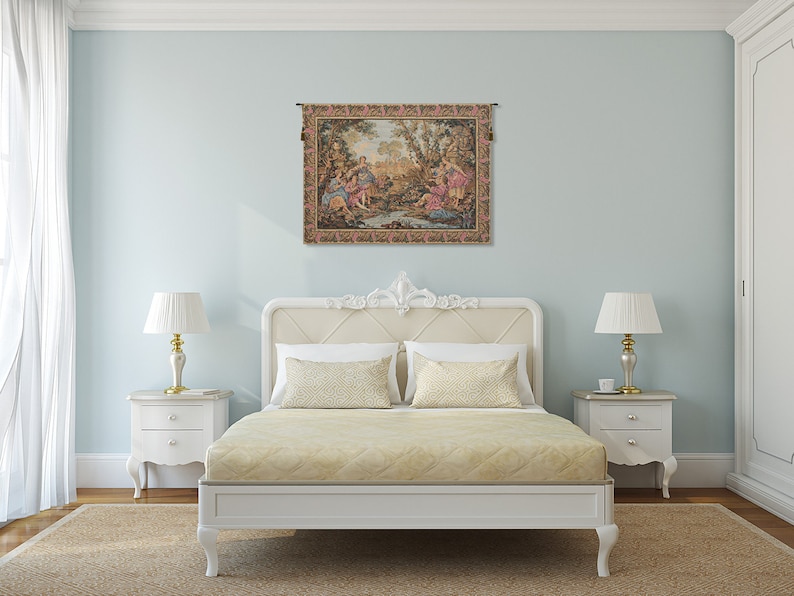 Gallanteries European Wall Tapestry - Woven Jacquard Wall Decor Art - Unique Medieval Wall Hanging - Decorative Belgian Wall Tapestry