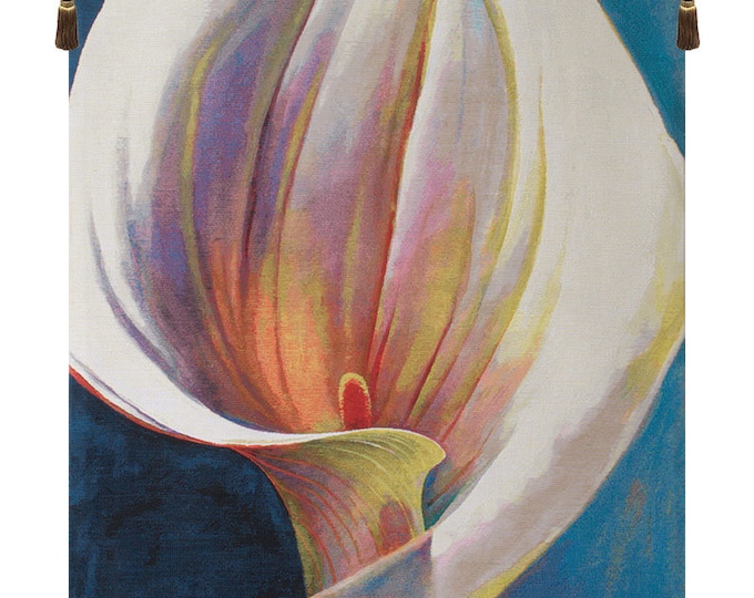 Simon Bull Floral Tapestry: 'Just The Way You Are' Jacquard Wall Decor (51x36 inch)