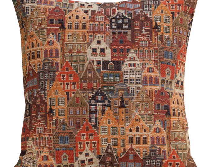 Brugge Belgian Tapestry Cushion Cover - Decorative Pillow Case for Sofa Couch Home Decor