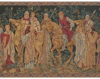 Willian Morris European Wall Tapestry Les Croises I Wall Art, Medieval Italian Bedroom Wall Decor, Woven Wall Hanging Tapestry Gift For Her