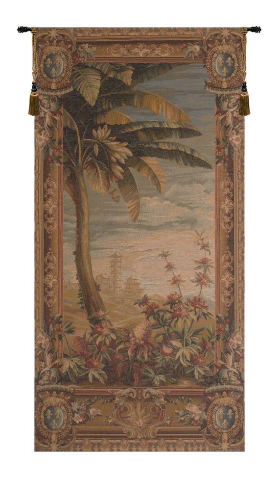 Pineapple Harvest Tapestry: French Woven Floral Wall Art (58x28 inch)