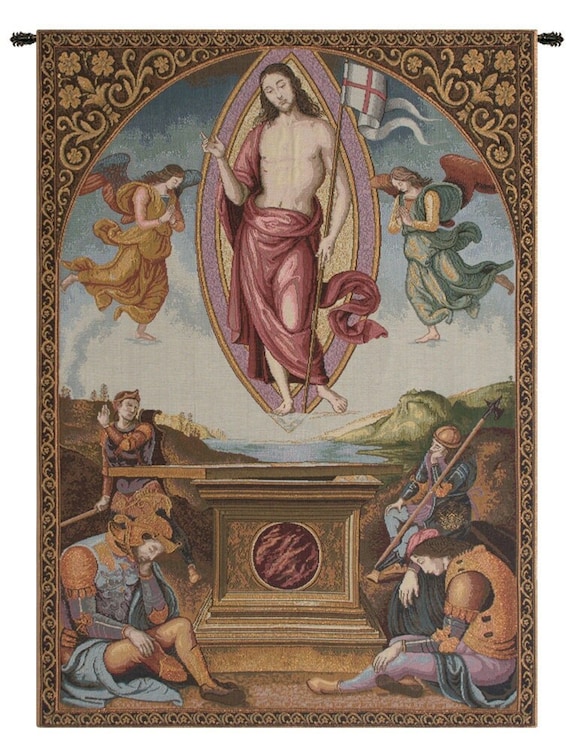 Resurrection Tapestry: Italian Renaissance Religious Wall Hanging