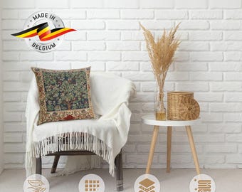 William Morris Tree of Life Pillow Cover: Belgian Tapestry Cushion Case 16x16