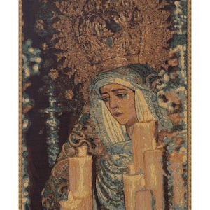 St. Seville Madonna Tapestry: Italian Woven Wall Hanging (19x12 inch)