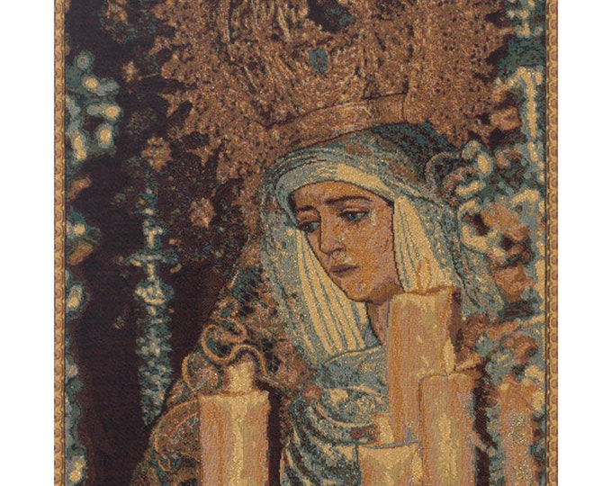 St. Seville Madonna Tapestry: Italian Woven Wall Hanging (19x12 inch)