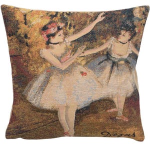 Degas Dancers Tapestry Pillow Cover: Belgian Gobelin Weave (18x18 inch)