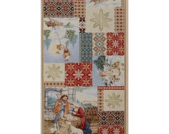 Angelica Table Runner - Elegant Dining Room Decor, Botanical Print Linen Cotton Farmhouse Kitchen Centerpiece