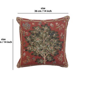 Medieval Oak Tree Tapestry Pillow Cover: French Jacquard Cushion image 2