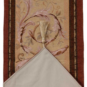 Geweven tafelloper met bloemenjacquard Frans tapijt met kwastjes 14 x 72 inch afbeelding 8