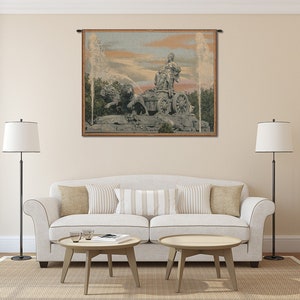 Italian Jacquard Woven Cibele Madrid Fountain Tapestry Wallhanging: Historical Wall Art for Home Decor image 5