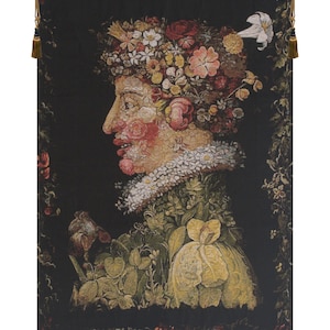 Arcimboldo Spring Tapestry: Belgian Woven Fine Art Wall Hanging
