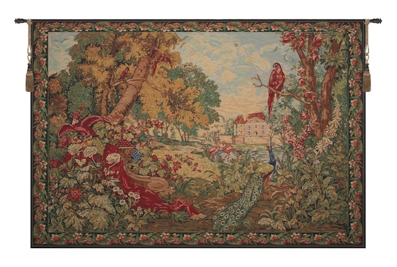 Enchanting European Castle Landscape Tapestry - Elegant Wall Hanging for Home Decor