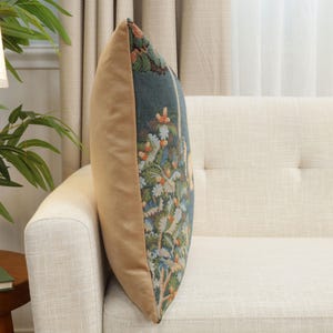 Enchanting Unicorn Forest Tapestry Cushion Cover - French Woven Decorative Pillow Case 19x19 inch image 4