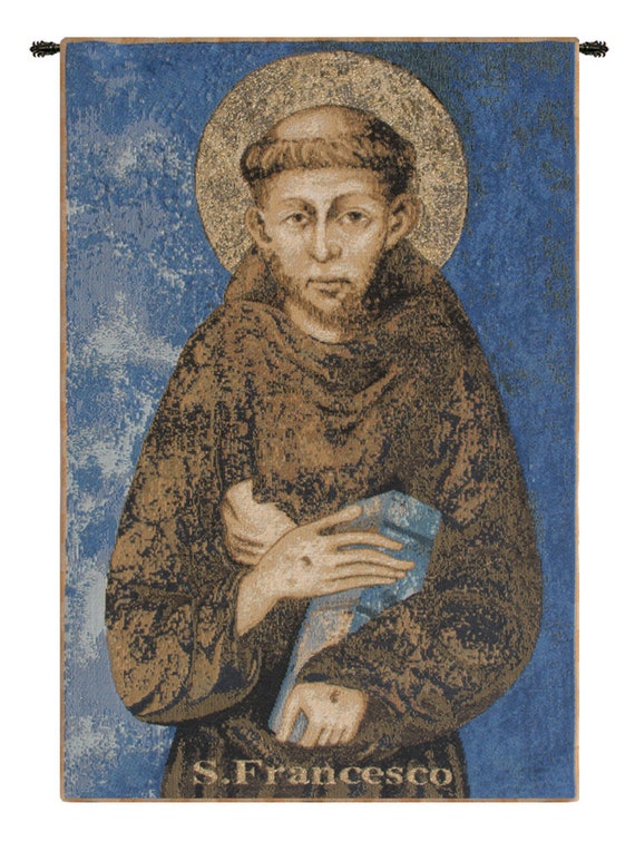 St. Francis of Assisi Tapestry: Italian Woven Religious Wall Decor
