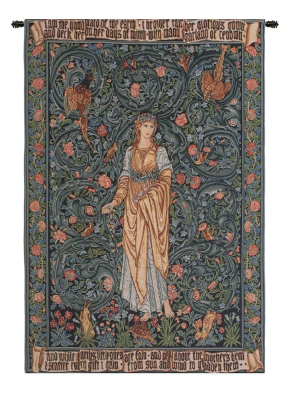 Flora Goddess Belgian Jacquard Woven Wall Tapestry
