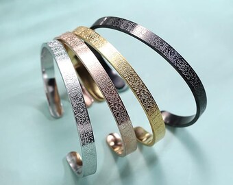 Ayatul Kursi Edelstahl Manschette Armbänder Islamisch Muslim Arabisch Gott Messenger Armband & Armreif Für Frauen Männer Islam Eid Ramadan Geschenke