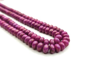16&quot; Raspberry Pink Opal Smooth Rondelle Beads, 8-9 mm Dark Pink Opal Rondelle for jewelry Making, Candy Opal, Rouge pink opal rondelle