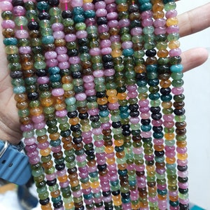 Multi tourmaline Jade smooth Rondelle 8 mm Beads, Multi Rondelle beads for jewelry making, Jade rondelle, Disco Rondelle, multi beads