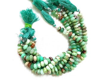 AAA Chrysoprase Faceted Rondelle Beads, 8&quot; Strand, Green Chrysoprase Rondelle Beads For Bracelet, jewelry Making, Diy, Crafts