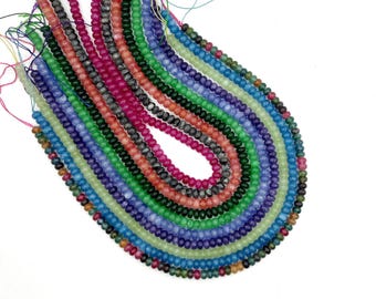 6mm Agate Rondelle Beads: Multi-Color Gemstone Jewelry Making